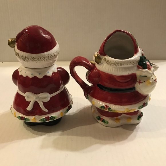 Vintage Mr And Mrs Claus Sugar Bowl And Creamer - Picture 2 of 11